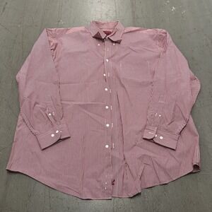 Rochester Mens‎ Egyptian Cotton Long Sleeve Dress Shirt XXL Red/White Stripes